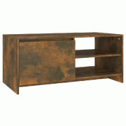 VidaXL Table basse Chêne fumé 102x50x45 cm Bois d'ingénierie Modèle Solstice Élite - 813032