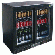 Arrière-bar réfrigéré noir 2 portes vitrées coulissantes températur... - PC2C