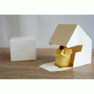 Boite pâtissière carton blanc 1 gâteau 12x11x10 cm - par 50