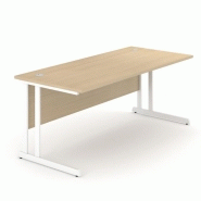 Bureau modulable en MDF mélaminé avec piètement métal Bureau droit Bureau modulable en MDF mélaminé avec piètement métal Bureau droit