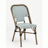 Chaise de terrasse bastille - tressage bleu blanc et noir