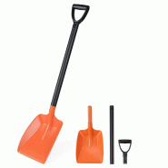 COSTWAY Pelle à neige, pelle à neige de 111 cm de long avec manche ergonomique et manche en aluminium, pelle à neige légère et intelligente - ora_0