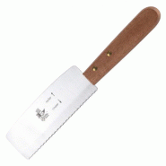 Couteau inox à raclette (H)200 x (L)200 x (P)250 mm, manche en bois Couteau inox à raclette (H)200 x (L)200 x (P)250 mm, manche en bois