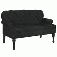 Décoshop26 - Banquette banc canapé avec dossier capitonné 119,5 x 64,5 x 75 cm en velours noir DEC024656 - noir 3000254828228 Décoshop26 - Banquette banc canapé avec dossier capitonné 119,5 x 64,5 x 75 cm en velours noir DEC024656 - noir 3000254828228
