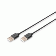 DIGITUS Câble de connexion USB-A, 1m, USB-A - USB-A, 1 m, noir - noir 4016032282549