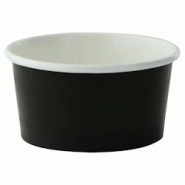 ECOLOMIQUE - 50 Pcs - Pot carton noir chaud et froid 100 ml Diam: 7,4 cm 7,4 x 6,1 x 3,8 cm - ECO210POC81N - noir en carton ECO210POC81N