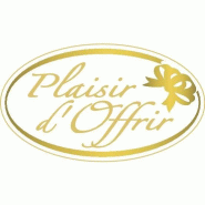 Étiquette cadeau adhésive - plaisir d'offrir - ovale or/blanc 40x23mm - par 500