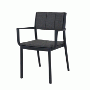 Fauteuil empilable Noir 52x59.7x82.9cm (Lot de 4) - Feros - 6096735394365