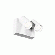 Gea Luce Applique D'Extérieur Ges2073 En Aluminium Moulé Sous Pression, Led Orientable 18W, Switch Cct 3000K/4000K/6500K, Ip65, Blanc - Gealuce - bl