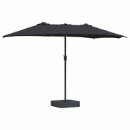 Helloshop26 - Parasol de jardin pliable moderne 385 x 209 x 244 cm  durable et esthétique en polyester noir 02_0058680 - noir acier 3000240718526