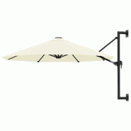 Helloshop26 - Parasol mural avec mât métallique 300 cm sable 02_0008687 - métal 3000463147769