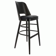Ligne chr colisee chaise haute - structure wenghe galette pu noir - noir Bois massif MCH-700050-WGHE/PUNOI Ligne chr colisee chaise haute - structure wenghe galette pu noir - noir Bois massif MCH-700050-WGHE/PUNOI