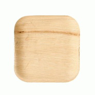Papstar Lot de 25 assiettes Pure, en feuilles de palme, carrée 18x18 cm - Matériau naturel 85506
