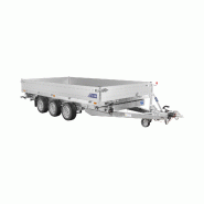 Remorque Tri-benne SARIS HD - 406 x 204 - PTAC : 3500 kg - 3 Essieux - Freinée - Pompe Electrique - Référence GS18 / G1340M12
