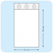 Sachet en plastique - relicoil - ouverture par le  coté 35 mm - ref665