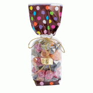 Sachet fond carton décor pois multicolores 120x275mm - par 100 - Polypropylène et Carton