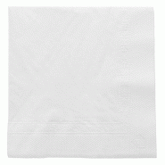 Serviette ouate 2 plis blanc avec bord en relief 25x25cm - par 4800