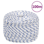 Vidaxl corde de bateau blanc 10 mm 100 m polypropylène 152296