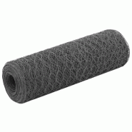 Vidaxl grillage acier avec revêtement en pvc 25x0,5 m gris 143274 Vidaxl grillage acier avec revêtement en pvc 25x0,5 m gris 143274