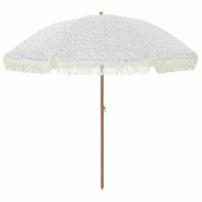 VidaXL Parasol de plage Gris et blanc 205 x 205 x 210 cm Modèle Balcon Celeste Prime Plus - 42006682
