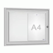 Vitrine extérieure Tradition anodisé - de 2 à 18 A4, Plexi chocs, porte battante réversible, serrure de sécurité_0