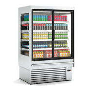 Vitrine supermarché murale inox avec côtés et portes vitrés froid positif -1/+5 °c - 2560x797x2000 mm - DG1-25-I-M1-LV Vitrine supermarché murale inox avec côtés et portes vitrés froid positif -1/+5 °c - 2560x797x2000 mm - DG1-25-I-M1-LV