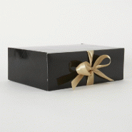 Boite cadeau avec ruban 30x20x10cm noire - par 10