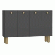 Buffet 4 portes en aggloméré Ilay Bohem Hanah Home - gris 8684284020422 Buffet 4 portes en aggloméré Ilay Bohem Hanah Home - gris 8684284020422