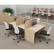 Bureau de call center version double 5 personnes avec poste pour superviseur. - Chêne moyen , 5 places