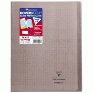 Clairefontaine Lot de 10 Cahier Kover Book 24x32, 48p./24 feuilles 90 g/m² piquées, couv. Transparente gris, Séyès - 3037929844078