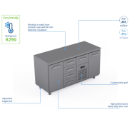 Comptoir réfrigéré en acier inoxydable -1600 × 660 × 900 mm - CST-16-1401 Comptoir réfrigéré en acier inoxydable -1600 × 660 × 900 mm - CST-16-1401