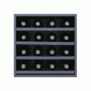 Cube avec tablettes coulissantes pour bouteilles Série Merlot 610040 - noir Bois massif 610040 Cube avec tablettes coulissantes pour bouteilles Série Merlot 610040 - noir Bois massif 610040