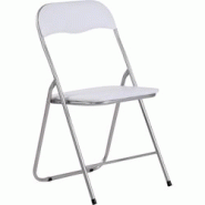Décoshop26 - Chaise d'appoint pliable en métal argenté et PVC blanc 10_0003596 - blanc 3000251671902 Décoshop26 - Chaise d'appoint pliable en métal argenté et PVC blanc 10_0003596 - blanc 3000251671902