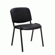 Décoshop26 - Chaise visiteur assise rembourrée en synthétique noir BUR10067 - noir 3000214114279 Décoshop26 - Chaise visiteur assise rembourrée en synthétique noir BUR10067 - noir 3000214114279