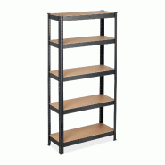 Helloshop26 - Étagère à charge lourde modulable garage stockage 150 x 75 x 30 cm en acier noir 13_0010038 - noir Bois manufacturé 3000245012735