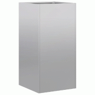 Helloshop26 - Jardinière élégante style moderne jardin terrasse 40 x 40 x 80 cm en acier galvanisé gris 02_0051496 - gris acier 3000236942799