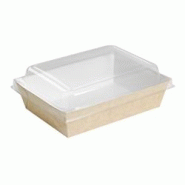 Packnwood FHC - 200Pcs - Panier à salade carton kraft brun laminé interieur blanc - 220x170x40mm 850ml - marron en carton 210PAN850 Packnwood FHC - 200Pcs - Panier à salade carton kraft brun laminé interieur blanc - 220x170x40mm 850ml - marron en carton 210PAN850