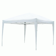RATTATAN Gazebo pliable 3x3 m, ouverture automatique en accordéon, structure en métal, couverture en polyester, pour jardin, terrasse, restaurants �