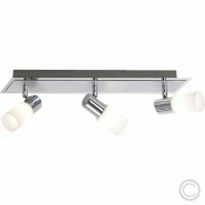 Spots LED 3 lumières en métal chromé et verre mat blanc - Trio - Clapton - blanc 4017807220902