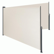 TecTake GmbH TECTAKE store latéral double, mécanisme d'enroulement automatique, toile polyester hydrofuge, acier thermolaqué, 600x9x160 cm, beige -