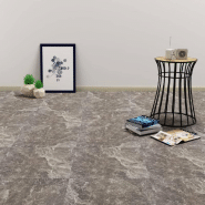 Vidaxl planche de plancher pvc autoadhésif 5,11 m² noir marbre 144870