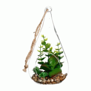 Atmosphera - Plante artificielle avec pot en forme de goutte 9,8x9x18,5cm - vert 3560238917473 Atmosphera - Plante artificielle avec pot en forme de goutte 9,8x9x18,5cm - vert 3560238917473