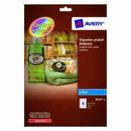 AVERY 180 étiquettes Jet d'encre blanc brillant, ovales format 63,5 x 42,3 mm (10 feuilles A4 / cdt) - 4004182051740