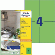 Avery Zweckform 400 étiquettes universelles vertes, format 105 x 148 mm (100 feuilles A4 / cdt) - vert 3458