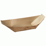 Barquette bateau feuille de Bambou couleur naturelle 18x10x4cm - par 1000