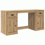Bureau avec armoire Chêne artisanal 154,5 x 50 x 75 cm Modèle Orion Élite - 8721359305869