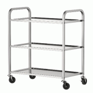 Chariot de service en acier inoxydable AISI 304 930 x 1000 x 550 mm | Gasfrit - GFC124