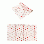 Chemin de table geometrique astral rouge métal 30cm x 5m