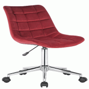 Décoshop26 - Chaise de bureau en velours rouge sur roulettes design moderne hauteur réglable BUR10599 - rouge 3000503269604