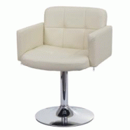 Décoshop26 - Chaise de salle à manger avec accoudoir assise rembourré en PVC crème cadre métal hauteur fixe 04_0006281 - 3000261685128 Décoshop26 - Chaise de salle à manger avec accoudoir assise rembourré en PVC crème cadre métal hauteur fixe 04_0006281 - 3000261685128